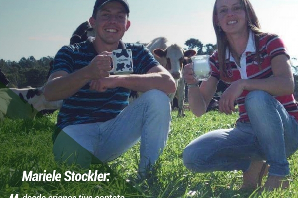 Mariele Stockler: ‘desde criança tive contato com as vacas, o que contribuiu muito para a sucessão’  